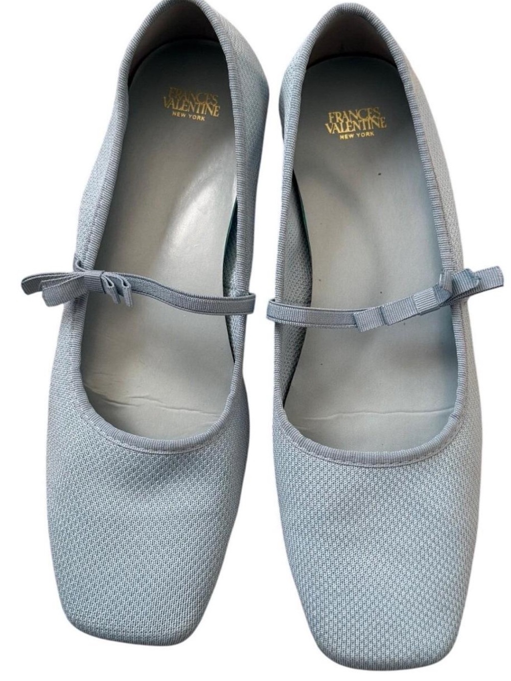 Frances Valentine Jude Knit Mary Jane Ballet Flats Light Blue - Size 9B